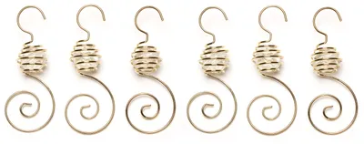 Produktbild von Christbaumkugel Anhänger 7cm mit Spirale - Kristallstein 6 Stk Gold