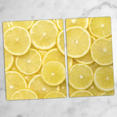 Produktbild von Glas-Herdabdeckplatten Glaskeramikkochfeld-Abdeckung Spritzschutz Schneidebrett Zweiteilige Glas 70x52 cm Bunte Früchte