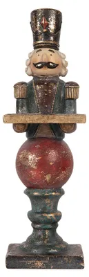 Productafbeelding van Clayre & Eef kerstdecoratie: notenkraker, 10x9x29 cm, rood, kunststof