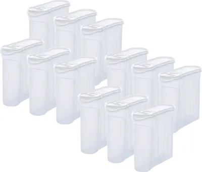 Produktbild von Novaliv Schüttdosen 12er SET Vorratsdose zum Streuen 4 Liter - Maße (LxBxH): 25,5 x 25,5 x 10 cm - Dose mit Deckel 4l für Müsli Mehl Zucker Dosen Küchen Organizer Food Box Meal-Prep-Boxen