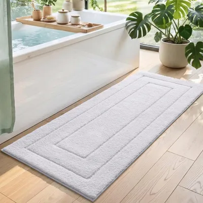 Produktbild von Badmatte Antirutsch, 60 x 150 cm, wasserabsorbierend, für Badezimmer