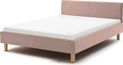 Produktbild von Meise Möbel Lena Polsterbett Holzfuß Eichenfarbig Kopfteil glatt - Altrosa 120x200 cm