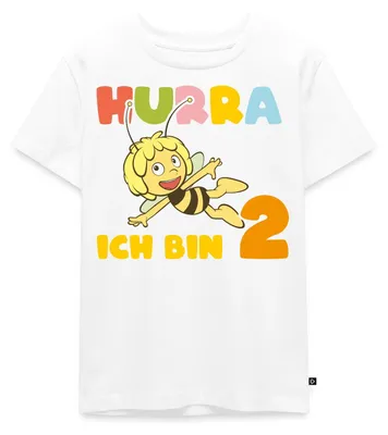 Produktbild von Spreadshirt Biene Maja Hurra Ich Bin 2 Zweiter Geburtstag Kinder Premium T-Shirt, 98/104 (2 Jahre), Weiß