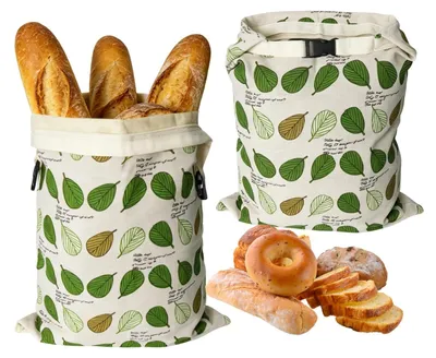 Produktbild von 2 Stück Bienenwachsbrotbeutel - Wiederverwendbare Leinenbrotbeutel 43 x 33 cm
