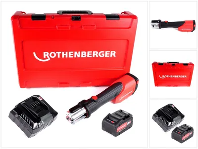Image de Rothenberger ROMAX 4000 Sertisseuse sans fil 18V + 1x Batterie 8,0 Ah + Chargeur + Coffret
