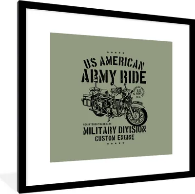 Produktbild von MuchoWow® MuchoWow® Gerahmtes Poster Mancave - Motorrad - Amerika - Oldtimer 40x40 cm - Poster mit zchwarzem Bilderrahmen - Poster - Plakat im Rahmen