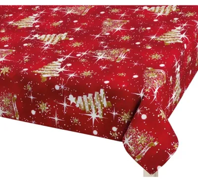 Obrázok produktu pre Vianočný obrus – 70 x 70 cm – červený, zlatý