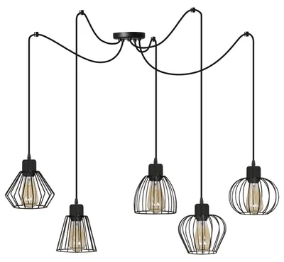 Immagine prodotto di Lampadario a ragno LED LOFT con diversi paralumi e colori – Lampada a sospensione moderna