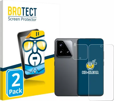 Produktbild von 2x Für Xiaomi 15 (Display+Kamera) Schutzfolie BROTECT Displayschutz Display Schutz Folie Klar Transparent