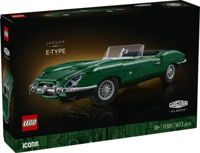Productafbeelding van LEGO Icons Jaguar E-Type - Klassiek sportwagenmodel voor volwassenen - Met zes-in-lijn motor en accessoires - 3D decoratie voor plank of woonkamer - Verzamelingsobject en cadeau voor autoliefhebbers - 11381
