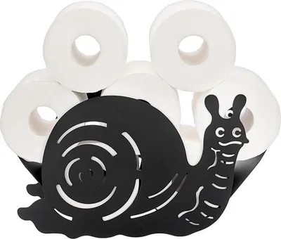 Produktbild von Metallische Toilettenpapierhalter, schubbengestaltete Papieraufbewahrung für die Badewanne (schwarz)