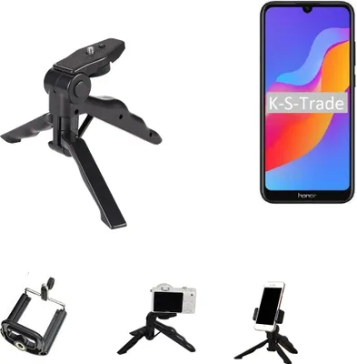 Produktbild von K-S-Trade Stativ Tisch-Ständer Dreibein Handy-Stativ Ständer kompatibel mit Huawei Honor 8A Mini-Stativ Smartphone Tripod Handy-Stativ aus Plastik