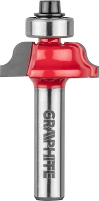 Obrázok produktu pre Kontúrová fréza GRAPHITE s ozdobným ložiskom, karbidová doštička (HM), priemer 25,7-41,3 mm, pracovná dĺžka 9,7-18,3 mm, priemer stopky 6/8/12 mm, na drevo (25,7 x 9,7 x 8 mm)