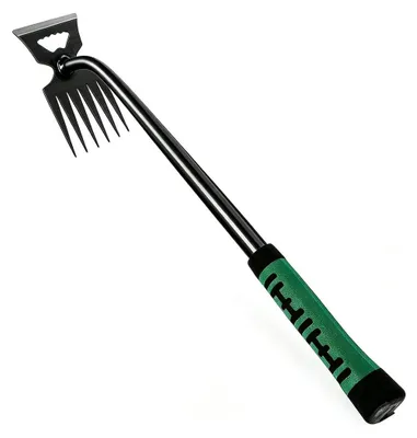 Imagen del producto de Escardador de malas hierbas - 6 púas - Acero al manganeso - Mango de goma - Herramienta de jardín