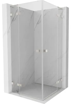 Obrázek produktu pro Mexen Lunar L Duo sprchový kout 100 x 100 cm, transparentní, kartáčovaný nikl - 834L-100L-100P-97-00