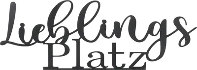 Produktbild von Wandschriftzug LIEBLINGSPLATZ schwarz aus Metall L55cm Wandschild Schriftzug