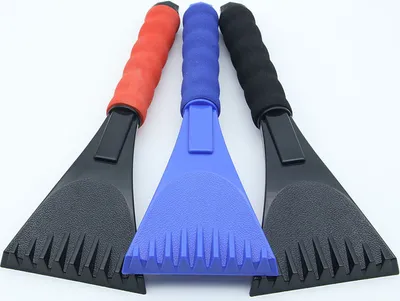 Image de Grattoir à glace pour voiture, 2 pièces Grattoir à glace pour voiture, gratte-glace, gratte-neige, poignée ergonomique antidérapante, convient pour pare-brise de voiture, vitres latérales, rétroviseurs