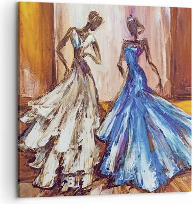 Produktbild von Bild auf Leinwand - Leinwandbild - Einteilig - Frauen Kleider Öl - 50x50cm - Wand Bild - Wanddeko - Wandbilder - Leinwanddruck - Bilder - Wanddekoration - Leinwand bilder - Wandbild - AC50x50-4172
