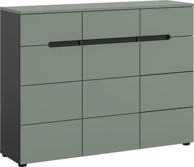 Produktbild von Schuhkommode >Canu< in Basalt Grau / Smoke Green - 94x120x37cm (BxHxT)