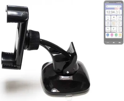 Produktbild von K-S-Trade kompakte Handy-Halterung Windschutzscheibe kompatibel mit Sharp Basio Active2 Armaturenbrett schwarz Autohalterung KFZ Halter