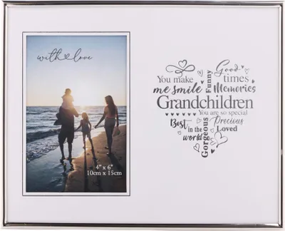 Produktbild von Celebrations - "With Love Grandchildren" Herz Fotorahmen für ein Bild WD3980 (Einheitsgröße) (Weiß)
