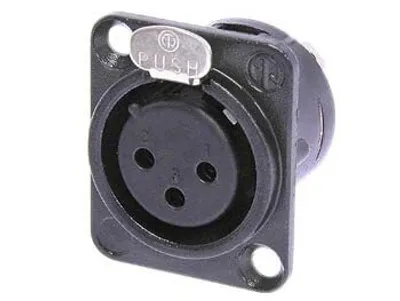 Obrázek produktu pro Neutrik NC3FD-LX-B, XLR, Černá, Nikl/zlato, IP40, 2,5 mm², 1500 V