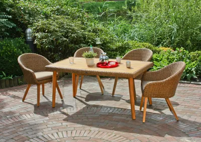 Produktbild von Garden Pleasure Sitzgruppe Carson taupe, braun Kunststoff, Holz, 9-teilig
