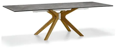 Obrázok produktu pre Moderný jedálenský stôl s elegantným mramorom a štýlovým dreveným rámom