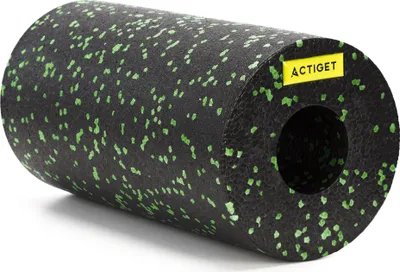 Produktbild von ACTIGET Fitnessrolle zur Körpermassage, mittelharte Schaumstoffrolle, schwarz / grün