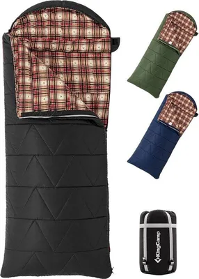 Immagine prodotto di Kampzak, cotone, sacco a pelo con coperta, 3-4 stagioni, oversize, sacco a pelo da outdoor, viaggio, escursionismo, leggero, campeggio