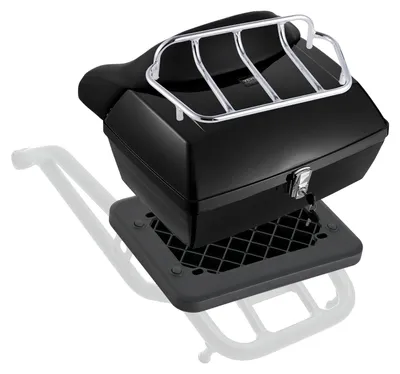 Produktbild von VEVOR Motorrad Topcase, Universelle langlebige PP-Material Motorrad-Heckbox mit reflektierender Platte, 48L wasserdichte abnehmbare Motorrad-Topbox mit Mehrlochbasis, passend für 99% der Motorradrahmen, 48 L, Mit Halterung