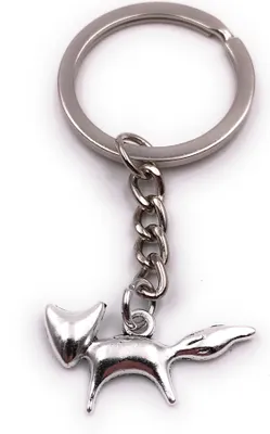 Produktbild von Onwomania Schlüsselanhänger Fuchs Hund Wildtier Rotfuchs silber Anhänger Keychain