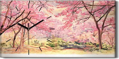 Produktbild von Dekor Leinwand Uhr Wandbilder 60x30 Malerei Abstrakte Wald Bäume Blätter Kunst - schwarze Hände