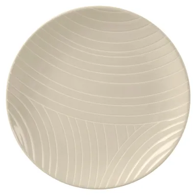Dessertteller aus Steinzeug, beige, Ø 20,5 cm, Reliefdekor