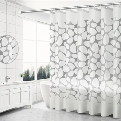 Image de Rideau de douche (180 x 200 cm, à motifs), rideau de salle de bain, tissu épais et imperméable, rideau de douche imperméable et résistant à la moisissure