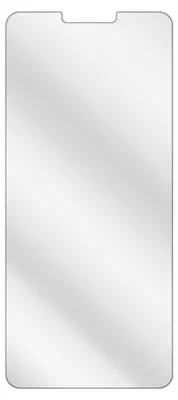 A clear screen protector for a smartphone.