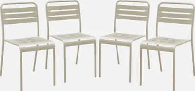 Immagine prodotto di Set 4 sedie da giardino bistrot in acciaio, Beige