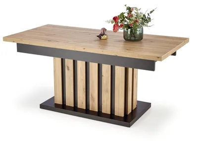 Produktbild von 2in1 Couchtisch Baretti 130-170x65x65-78cm Esstisch höhenverstellbar ausziehbar Eiche Artisan schwarz
