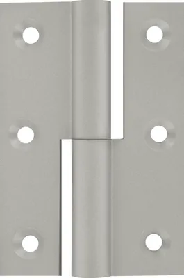 Produktbild von Möbelband gerade - Zylinderkopf links, 50x40 mm, Messing vernickelt matt