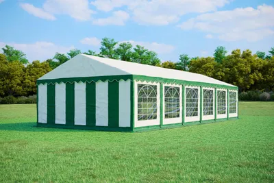 Obrázek produktu pro Zahradní Párty stan 5x12 m PVC Standard Ohnivzdorný - Zeleno-bílá