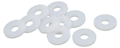 Produktbild von 10 Stück 18 mm x 6 mm x 2 mm PTFE-Flachdichtungsringe, weiß