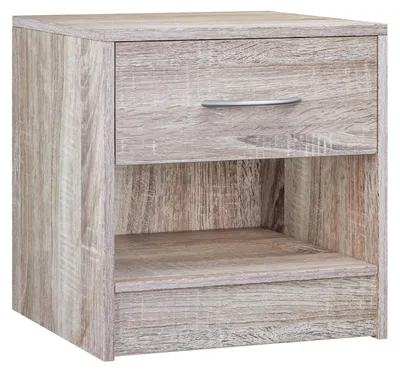Immagine prodotto di Comodino - Legno - Rovere - 41 x 39 x 28 cm - Con cassetto e vano portaoggetti