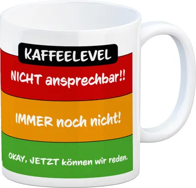 Produktbild von Kaffeelevel nicht ansprechbar Kaffeebecher mit verschiedenen Gemütslagen