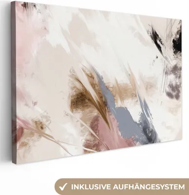 Produktbild von OneMillionCanvasses® - Leinwandbilder - 140x90 cm, Kunst - Farbe - Farben - Muster, Wandbilder Kunstdruck Wanddekoration - Foto auf Leinwand - Gemälde auf Holzrahmen