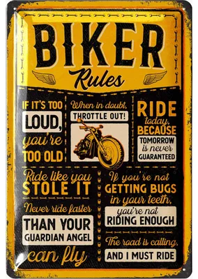 Produktbild von LANOLU Retro Blechschild Motorrad Deko, Geschenk für Biker, Motorrad Geschenke für Männer, Garage Deko 20x30cm