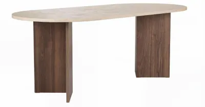 Produktbild von Esstisch aus Holz "Sabella" - 200 x 90 x 75 cm - Travertin