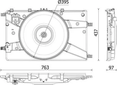 Produktbild von MAHLE CFF 546 000P Lüfter Motorkühlung Kühlerlüfter für OPEL INSIGNIA Caravan Wasserkühler Ø395,0mm