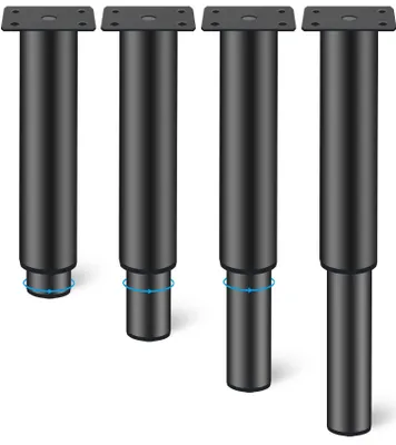 Productafbeelding van 4 stuks verstelbare meubelpoten, hoogte 250 mm, zwart ijzer