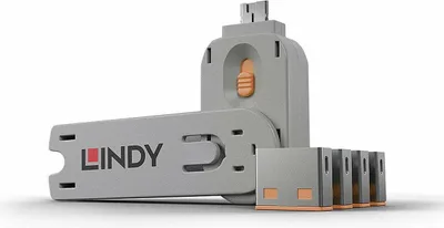 Immagine prodotto di LINDY Chiave per porta USB di tipo A 4xArancione con chiave