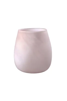 Produktbild von Bauchige Glasvase Blumenvase pastell rosa gefrostet mundgeblasen